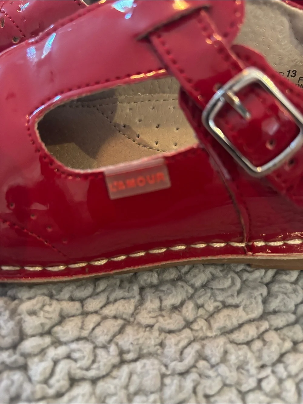 L'Amour Red Patent Mary Jane Dress Shoes for Kids